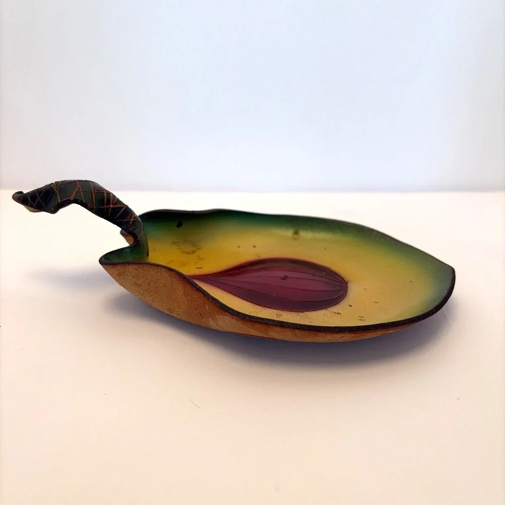 Original Creations in Leather Candles In The Rain Avocado Made in USA Trinket